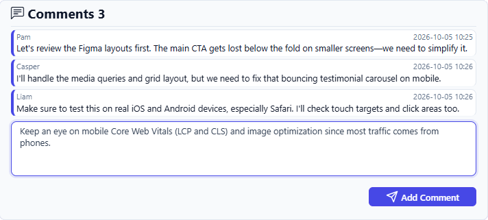 Task Comments